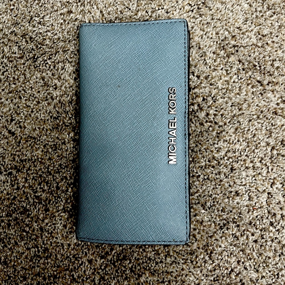 Large Michael Kors Blue Wallet